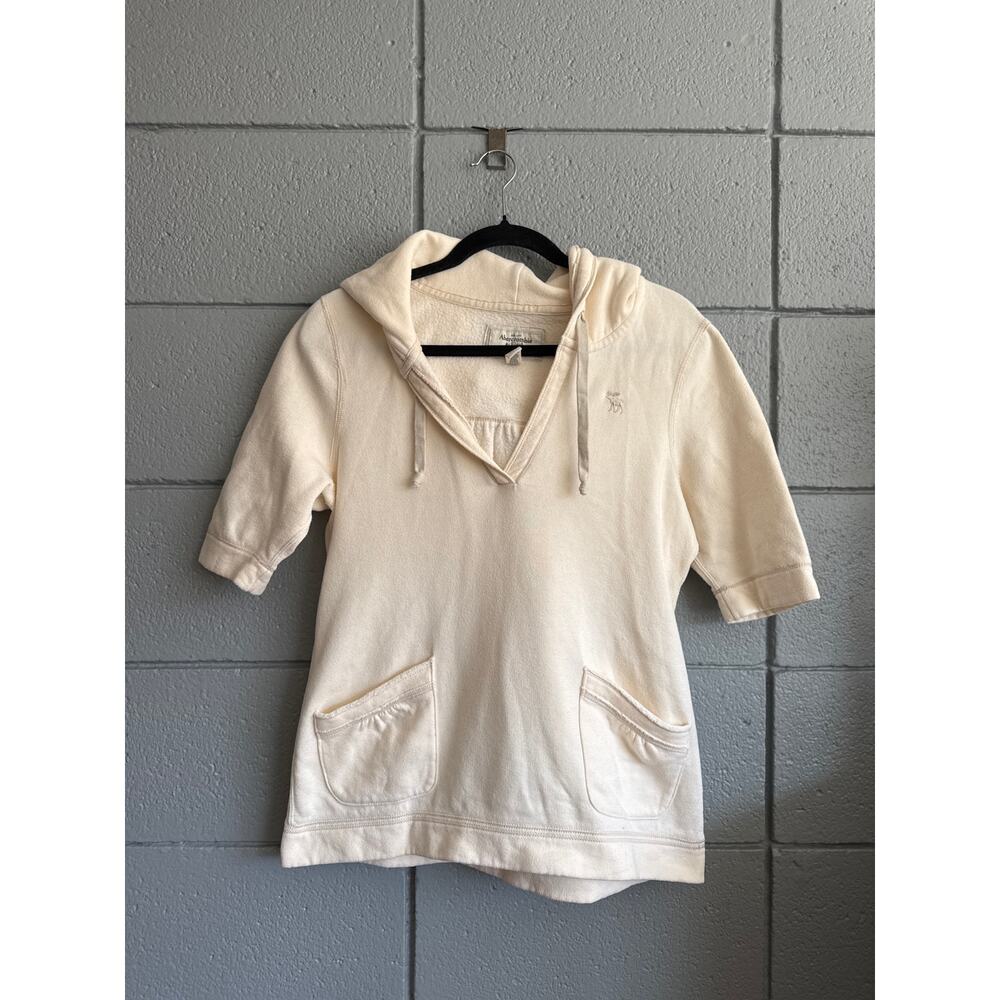 Vintage Y2k Abercrombie & Fitch Hooded Short Sleeve Tunic Top size XL